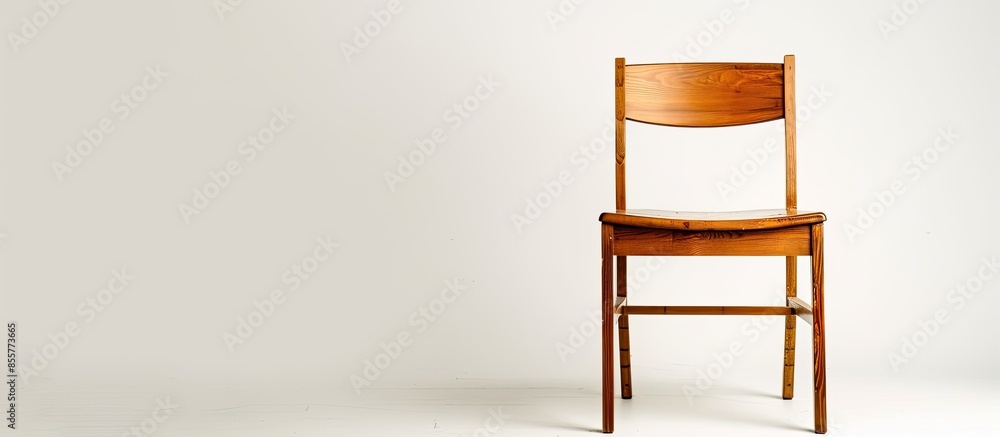 Aufkleber brown wooden chair isolated on white background. with copy space image. place for adding text or des