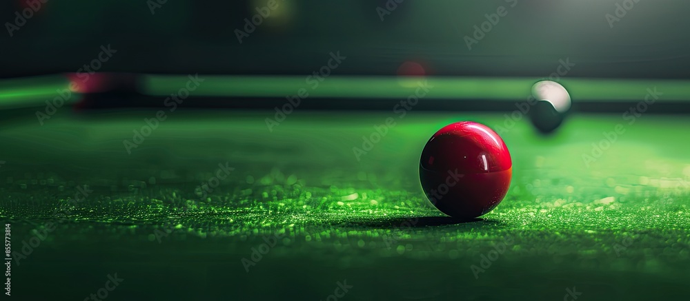 Poster snooker ball in the rail under the table snooker. with copy space image. place for adding text or de