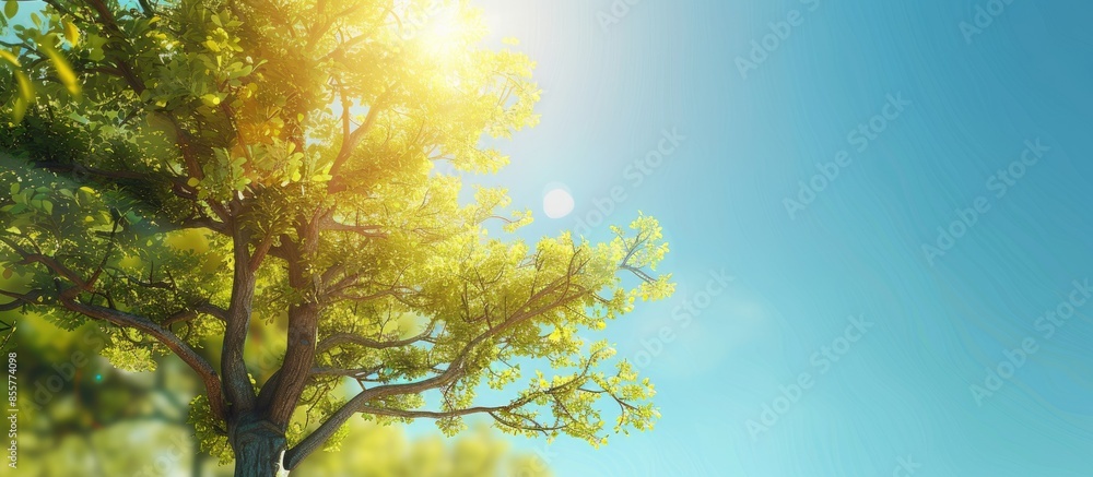 Leinwandbilder ornamental tree on a bright day. with copy space image. place for adding text or design