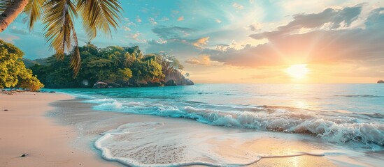 Travel and tour social media banner post template. Copy space image. Place for adding text or design