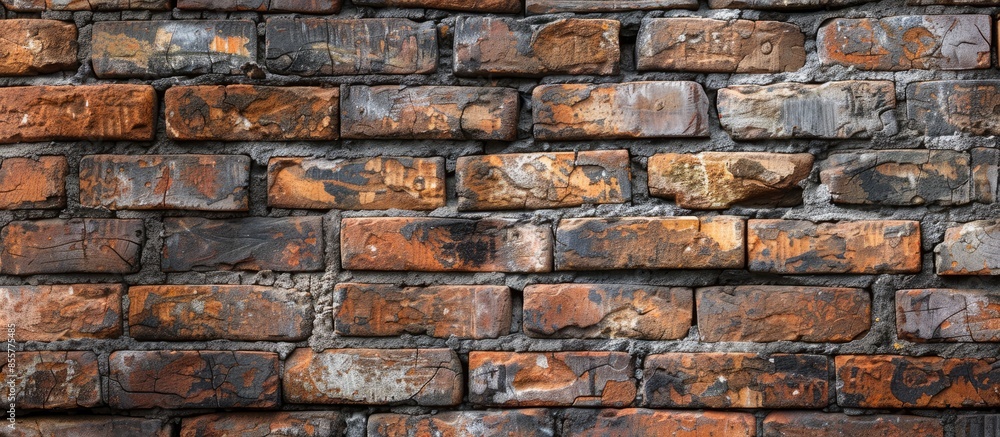 Aufkleber old brick wall, natural broken pattern. interior design ideas. with copy space image. place for addi