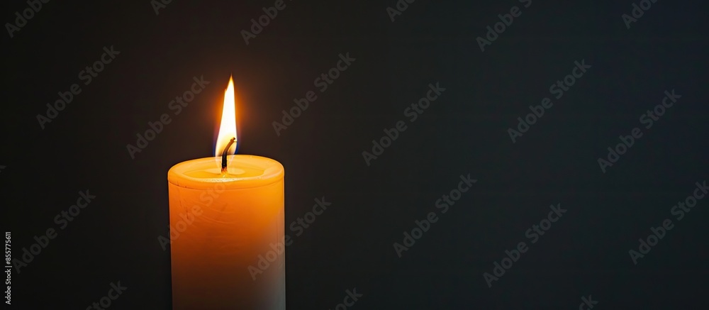 Aufkleber white candle to light when the lights go out. with copy space image. Place for adding text or design