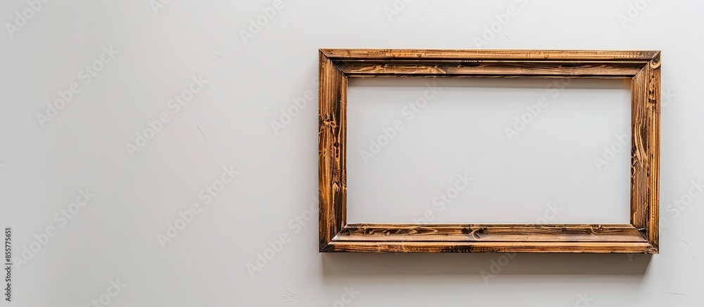 Leinwandbilder wooden picture frame over white background. with copy space image. place for adding text or design