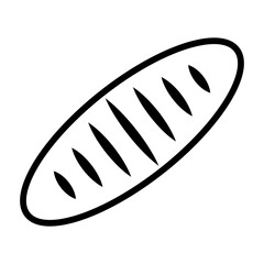 
Illustration depicting a black wheat bread icon on a white background
