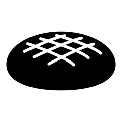 
Illustration depicting a black wheat bread icon on a white background