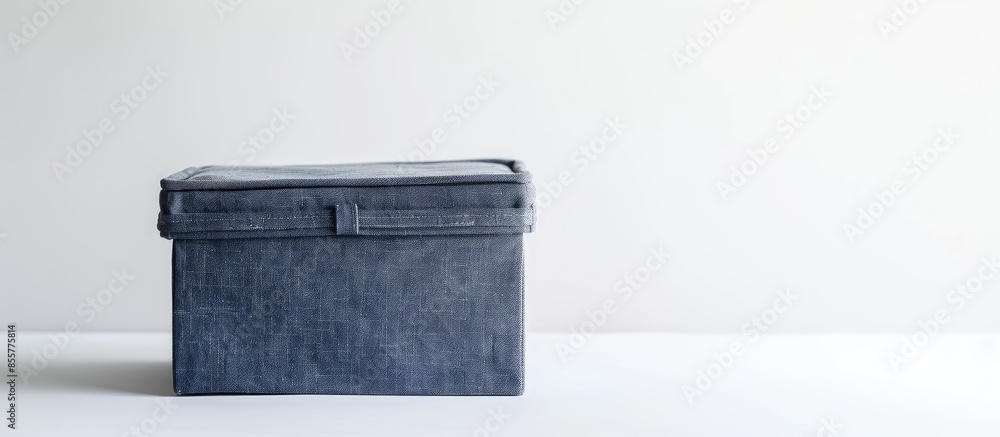 Poster Textile storage box on white background. with copy space image. Place for adding text or design