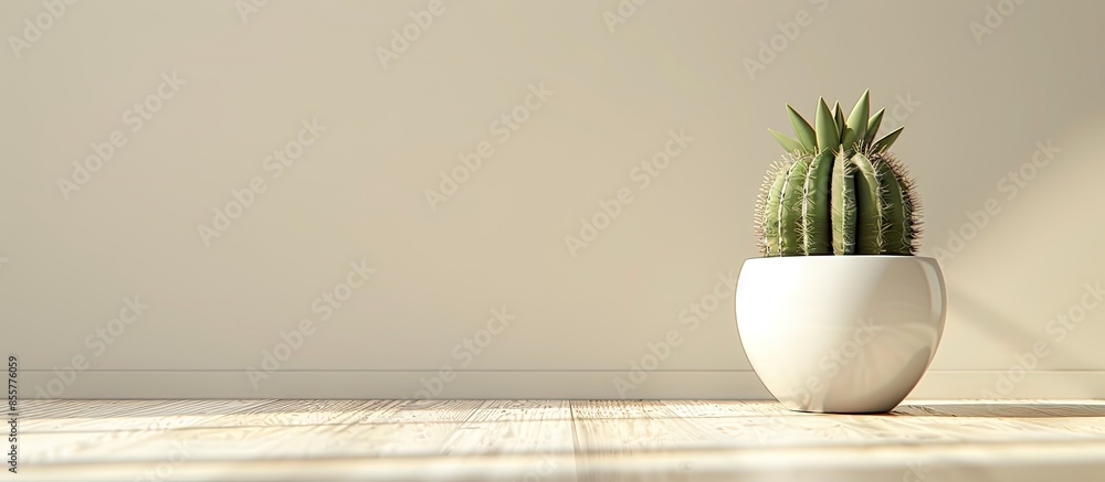 Poster Cactus in pot at cafe. with copy space image. Place for adding text or design