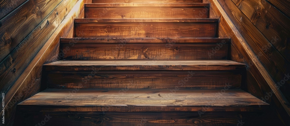 Poster wooden staircase. with copy space image. Place for adding text or design