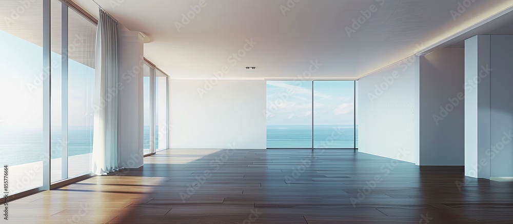 Fototapete interior of an empty hotel apartment. with copy space image. place for adding text or design