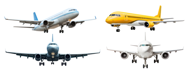 PNG Commercial plane  cut out element set