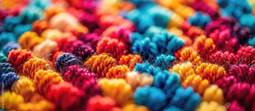 Aufkleber Closeup of colorful carpet texture. with copy space image. Place for adding text or design