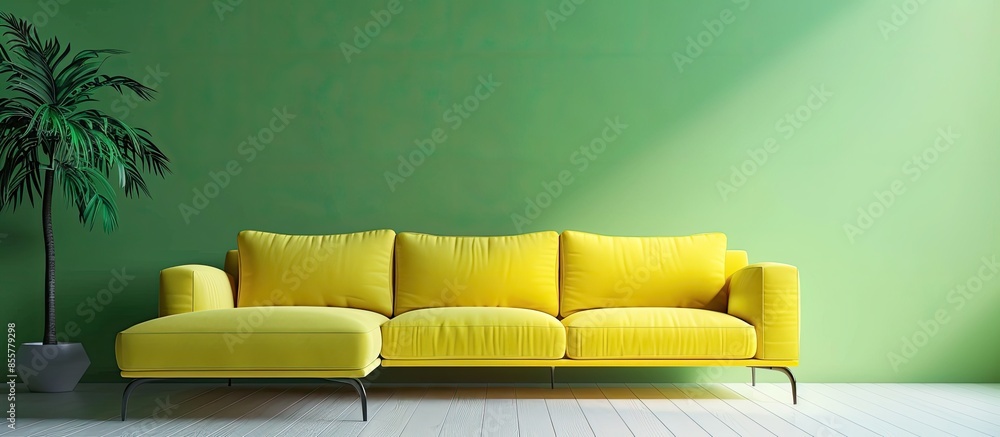 Poster Corner sofa. with copy space image. Place for adding text or design