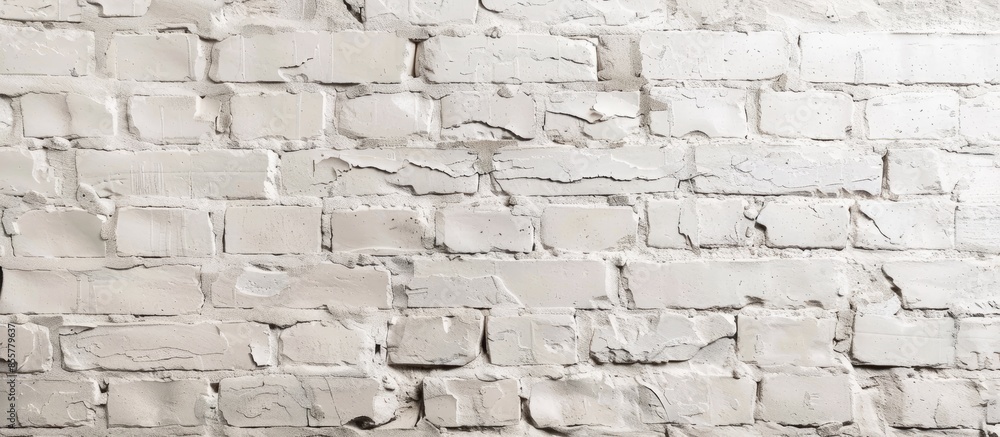 Poster whitewashed brick wall, light brickwork background for design. White masonry. with copy space image. Place for adding text or design