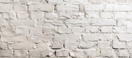 Fototapeta premium whitewashed brick wall, light brickwork background for design. White masonry. with copy space image. Place for adding text or design
