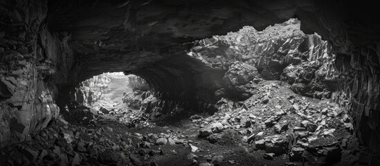 Chute Galleries Underground Mine. with copy space image. Place for adding text or design