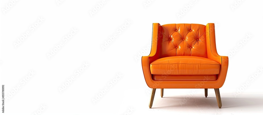 Poster orange armchair. modern designer chair on white background. texture chair. with copy space image. pl
