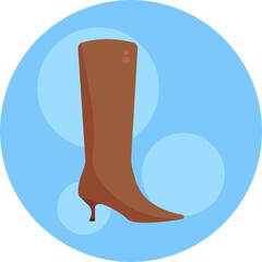 A stylized icon representing high-heeled boots, synonymous with fashion and elegance.