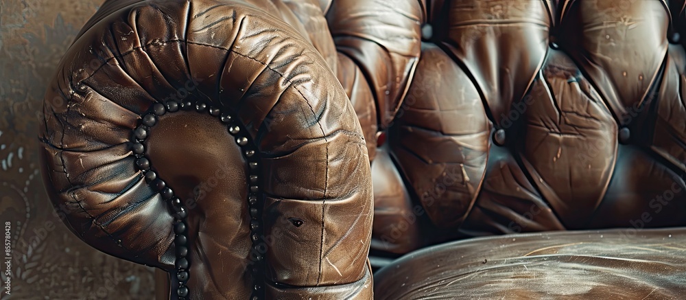 Aufkleber details of leather armchair. with copy space image. place for adding text or design