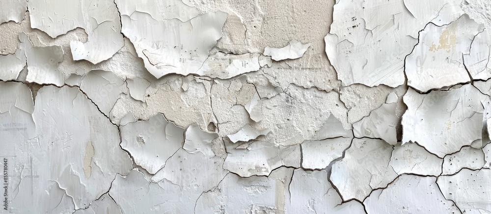 Poster Wall paint was cracked and removed, image captured by smartphone. with copy space image. Place for adding text or design