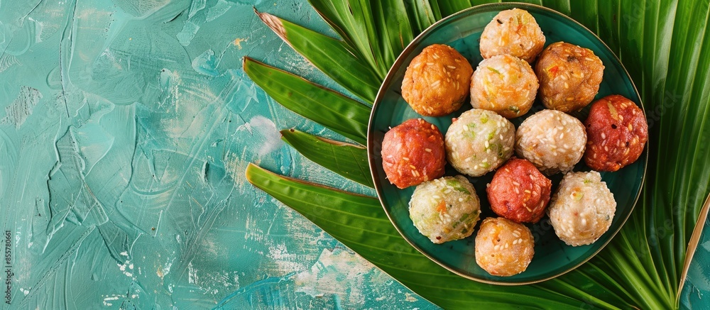 Poster frozen meatballs with various variants including tofu meatballs, egg balls and meatball crackers. on