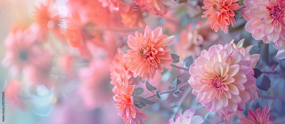 Aufkleber flowers in the garden pastel background flower design. with copy space image. place for adding text 