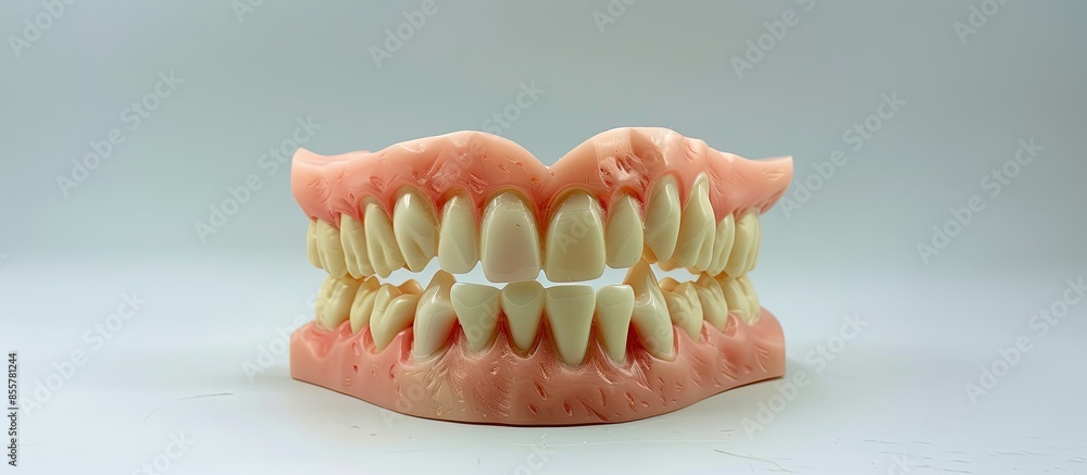 Poster model of teeth for teaching oral hygiene. human jaw model. with copy space image. Place for adding text or design