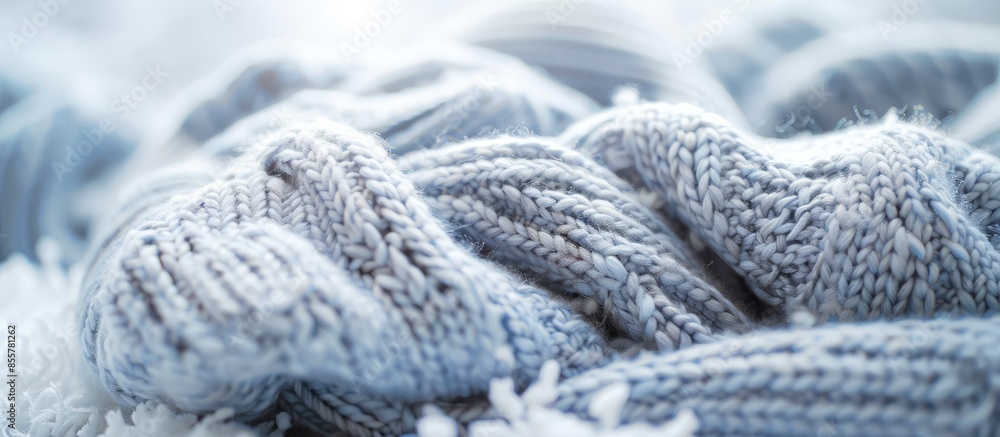 Poster soft winter background, knitted sweater. with copy space image. Place for adding text or design