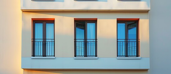 Obraz premium Newly built housing window. with copy space image. Place for adding text or design