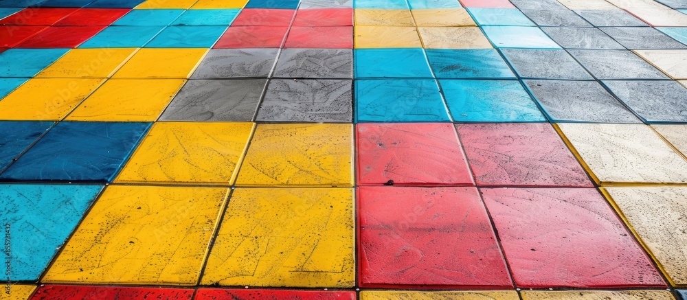 Poster Colorful floor texture and background abstract. with copy space image. Place for adding text or design