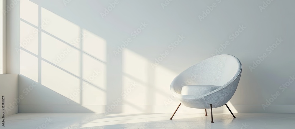 Poster modern chair in living room and soft light. with copy space image. Place for adding text or design
