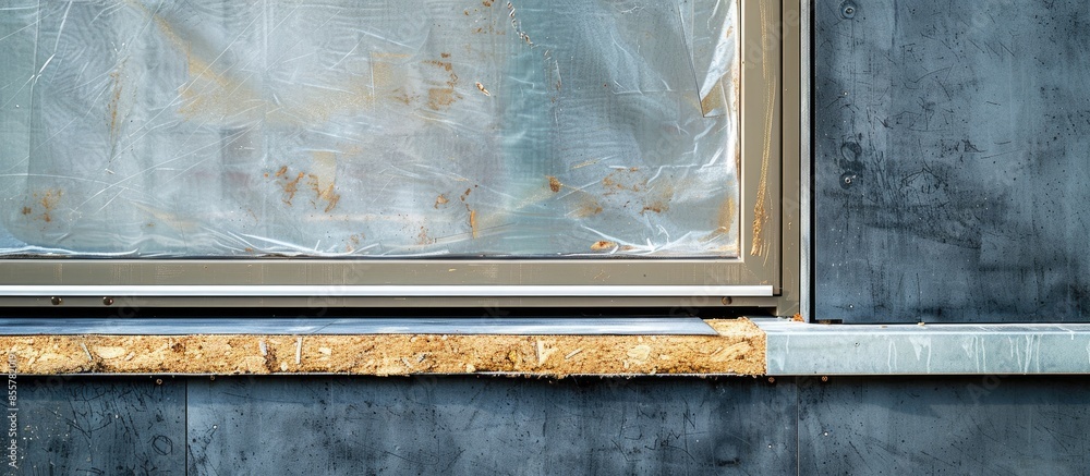 Aufkleber Window profile cut of with metal, glass and insulation. with copy space image. Place for adding text or design