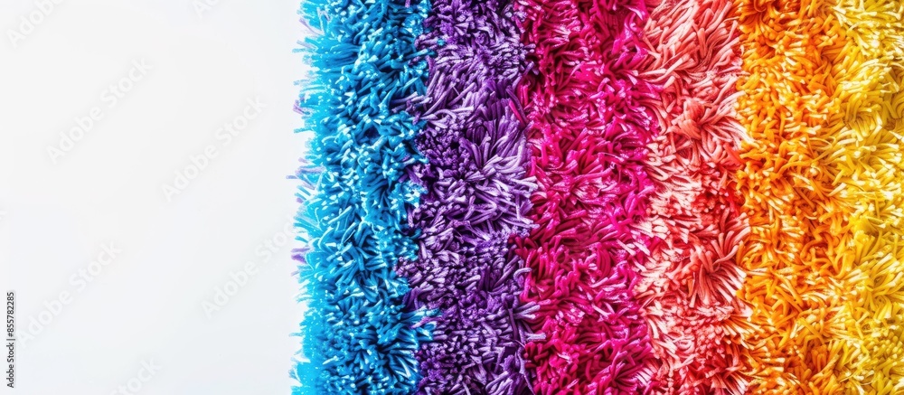 Poster colorful carpet photo on white background. with copy space image. Place for adding text or design