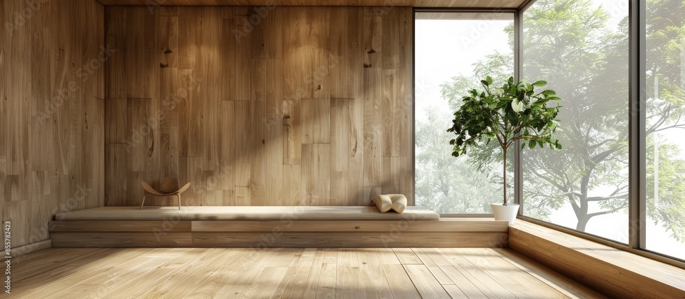 Aufkleber Interior design with empty walls. with copy space image. Place for adding text or design