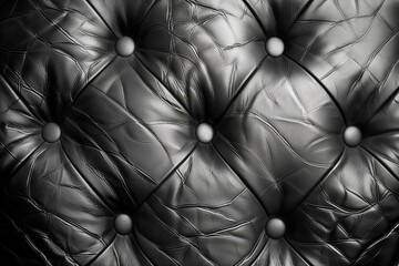 Fototapeta premium Black buttoned armchair. Luxury bedroom furniture. Dark headboard