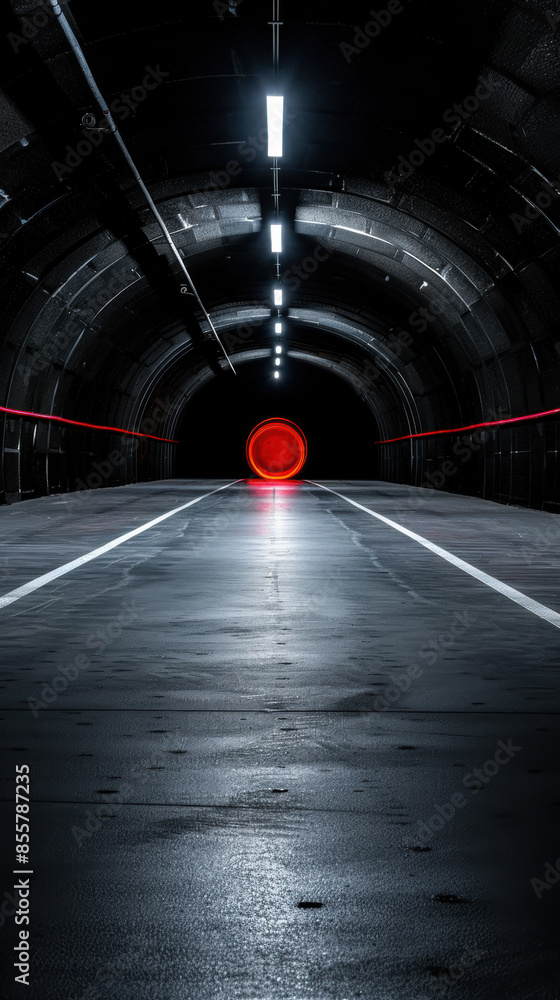 Poster a tunnel with a red circle in the middle