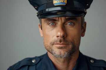 Fototapeta premium Portrait of confident policeman looking at camera