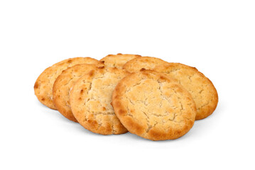 Pile of shortbread cottage cheese cookies isolated in white background.