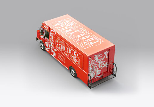 Food Truck Step Van Mockup