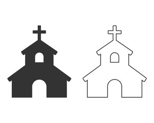 Church line icon design trendy illustration. flat sign