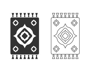 Carpet rug line icon. Editable stroke linear outline Turkish Islamic Prayer carpet Praying logo icon