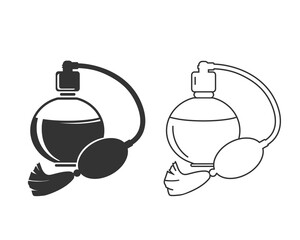 Vintage parfume line icon in flat style, vector illustration