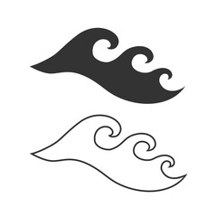 Water wave line icon vector illustration design logo