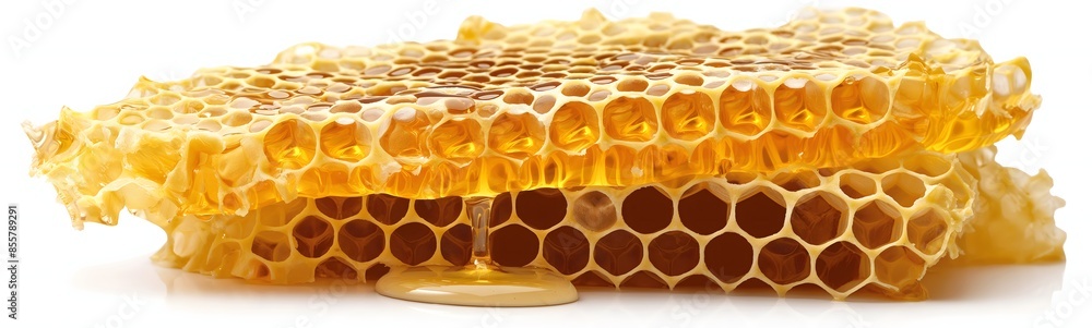 Aufkleber 4. develop an artistic portrayal of a honeycomb isolated on a white background, capturing its intric