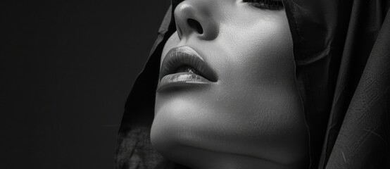A woman looks up and prays in this emotional, black and white portrait of a biblical character.