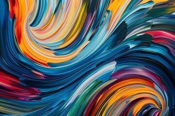 Naklejka premium Vibrant abstract swirls of colorful paint blending together