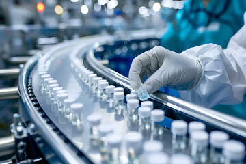 新薬を開発した製薬ラボ、医薬品製造施設の工場