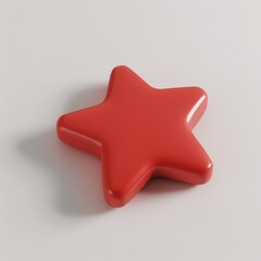 Obraz premium Icon, realistic 3D design, volumetric glossy rating or award star, achievement interface app, decoration element