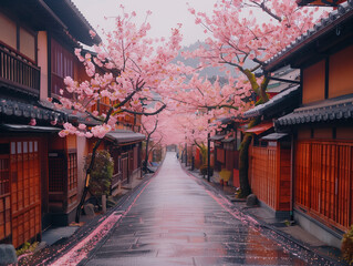 japanese small village in the morning