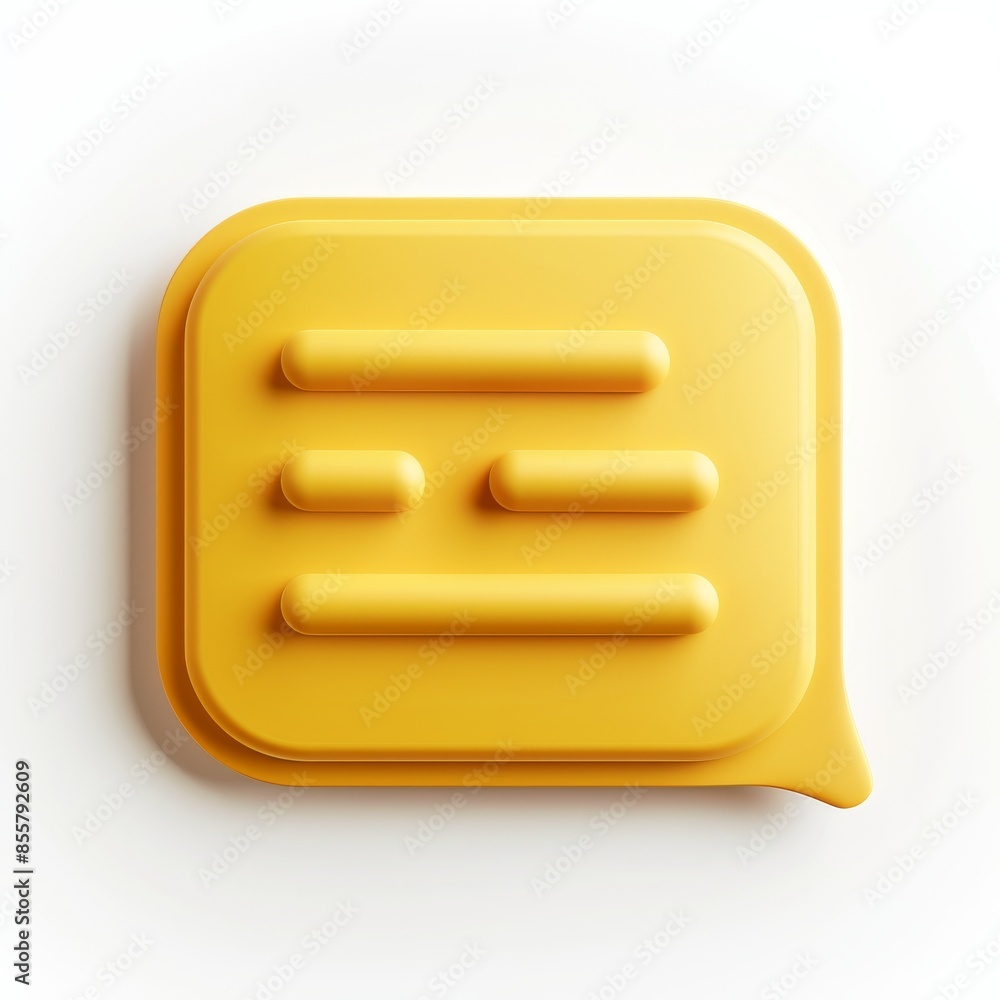 Poster modern icon of a 3d speech bubble for notification of a new message