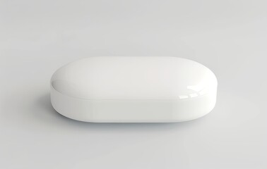 Modern stone podium set in light colors with an isolated background.